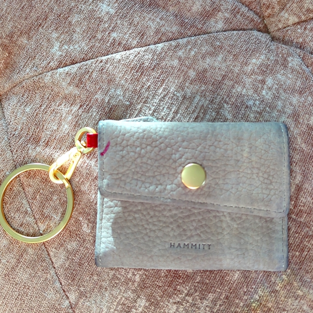 Hammitt Royce card wallet in nubuck grey leather
